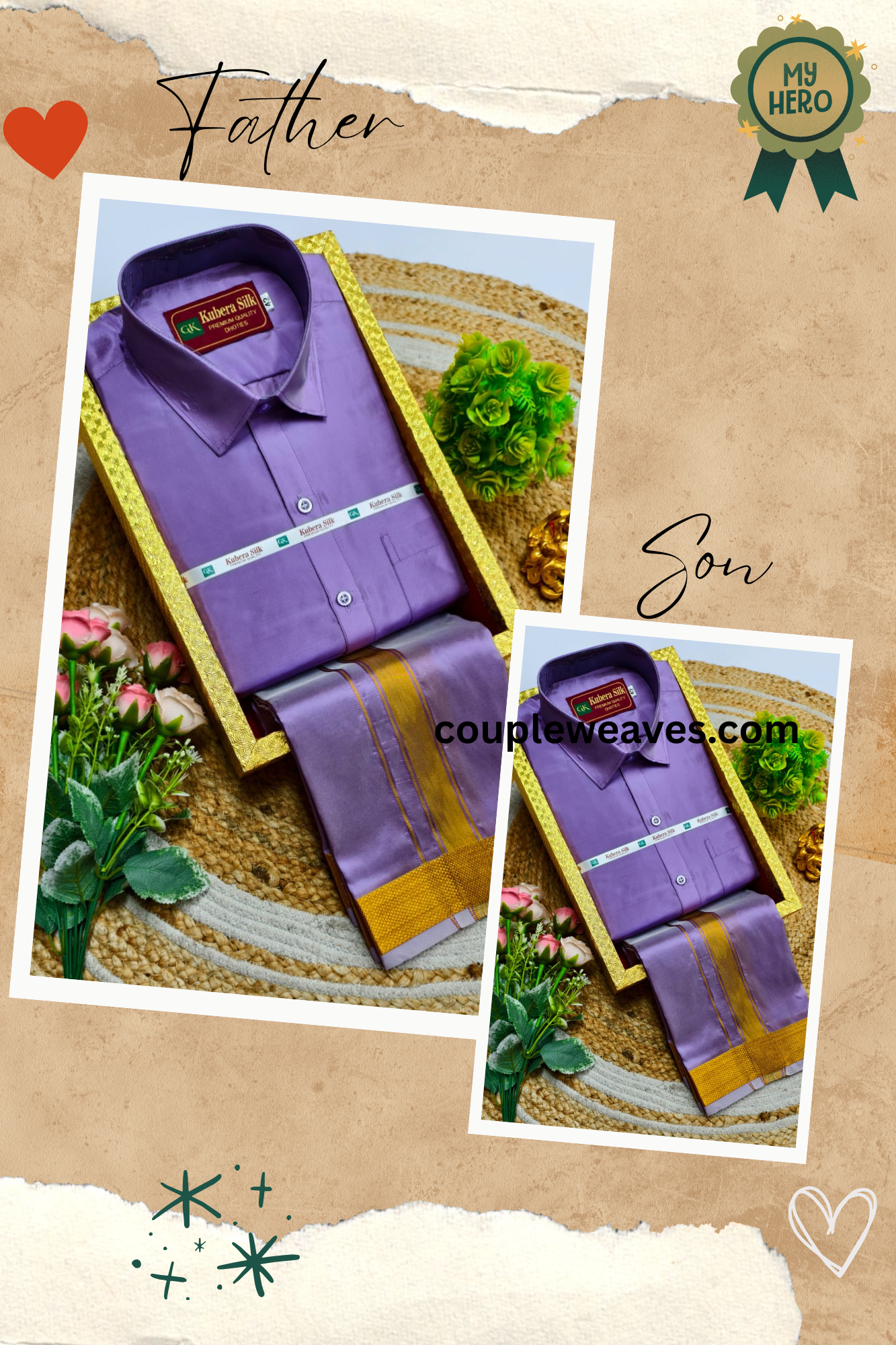Festive Father & Son Matching Dhoti Shirt Combo