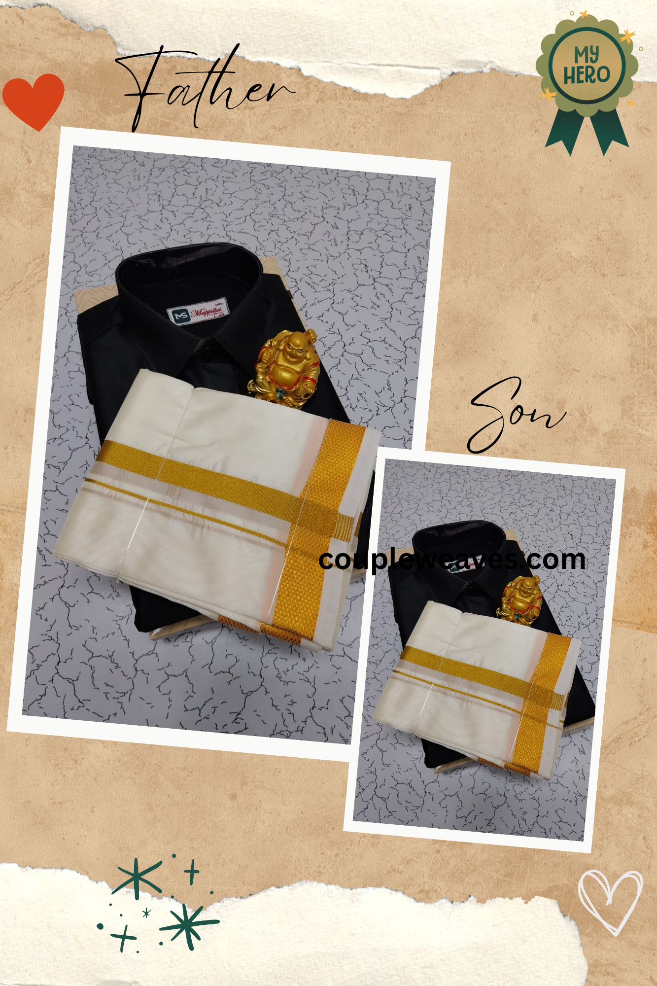 Father & Son Dhoti Shirt Combo