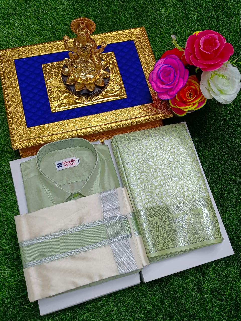 Grand Radiant Harmony Semi Silk Couple Combo