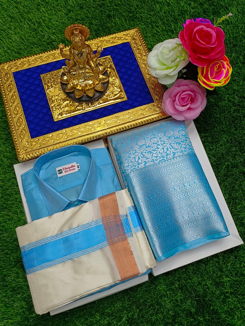 8 Mulam Semi Silk Dhoti with Bridal Saree & Shirt