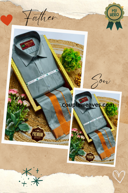 Family Bonding Father & Son Dhoti Shirt Outfit