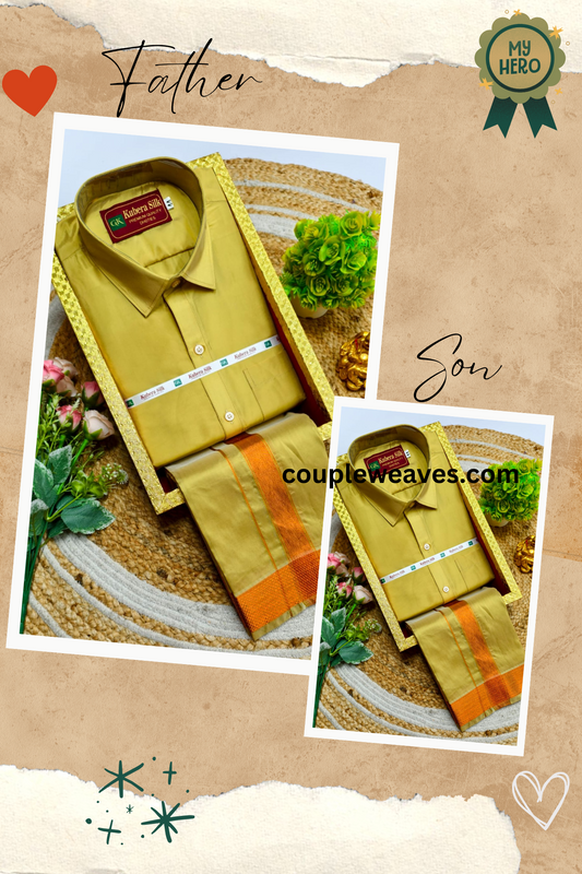 Heritage Wedding Father & Son Dhoti Shirt Combo