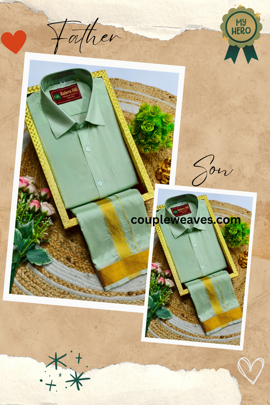 Elegant Occasion Father & Son Matching Dhoti Shirt Set