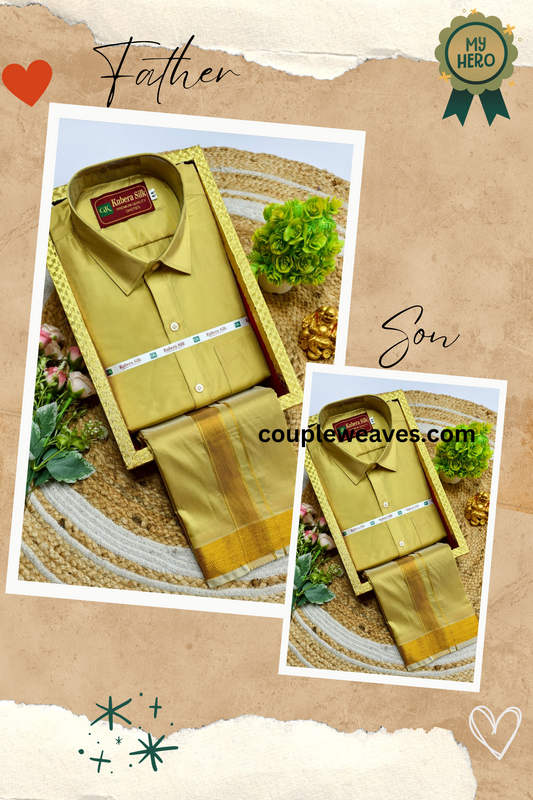 Graceful Occasion Father & Son Traditional Dhoti Shirt Set