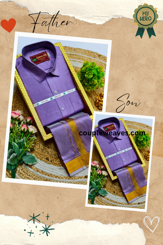Festive Father & Son Matching Dhoti Shirt Combo