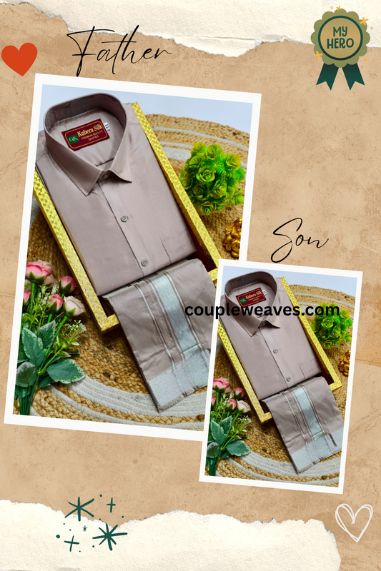 Signature Father & Son Dhoti Shirt Matching Set