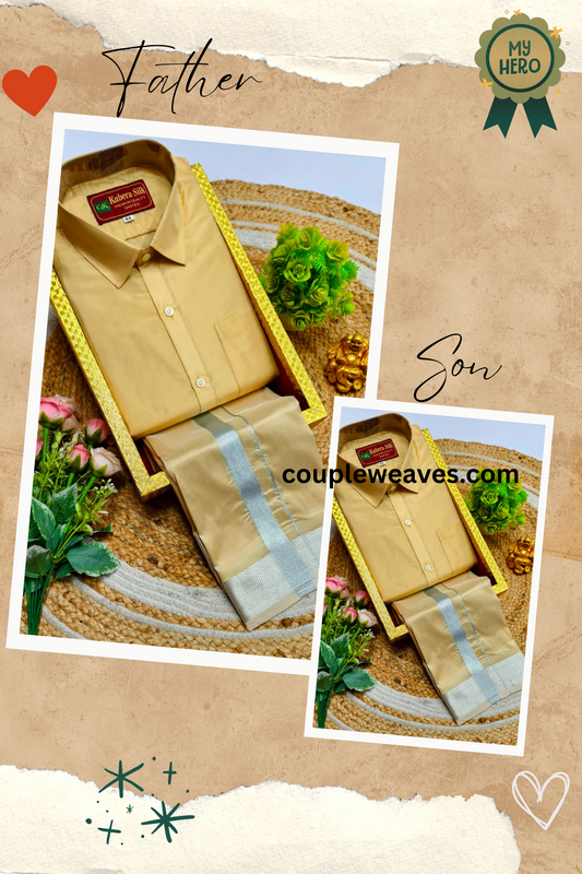 Elegant Father & Son Matching Dhoti Shirt Outfit
