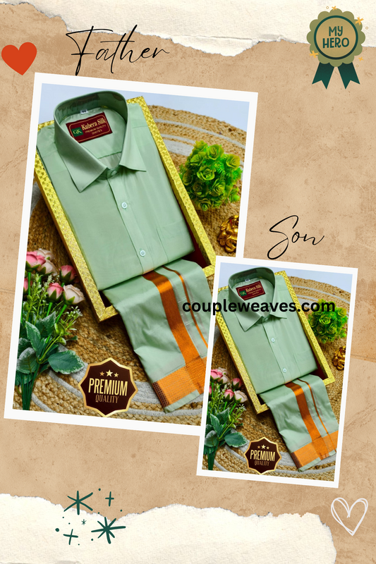 Graceful Father & Son Matching Dhoti Shirt Set