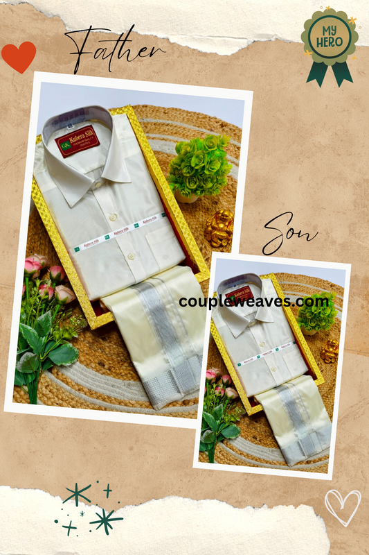 Timeless Tradition Father & Son Dhoti Shirt Combo