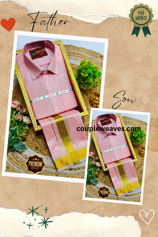 Pure Tradition Father & Son Matching Dhoti Shirt Combo
