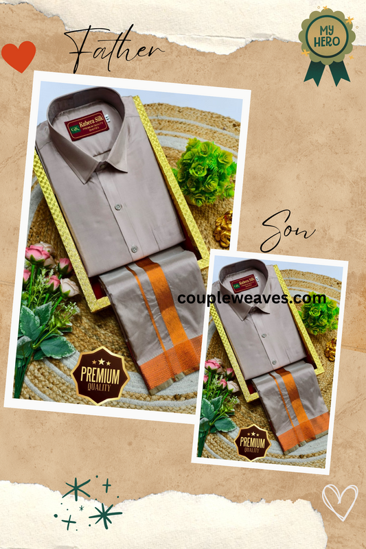 Cultural Heritage Father & Son Dhoti Shirt Combo