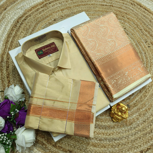 Bridal Couple Combo – Saree & Men’s Wear - CoupleWeaves