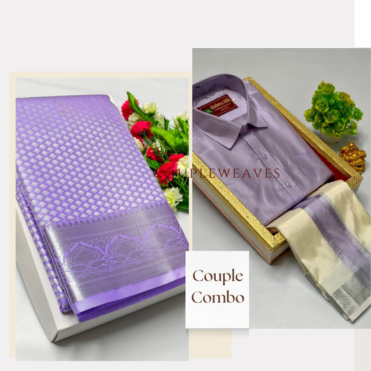 Sacred Cultural Spark Semi Silk Couple Combo