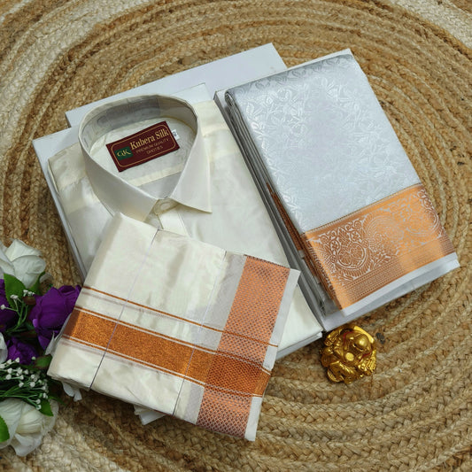 Couplewear Combo – Saree and Dhoti Shirt - CoupleWeaves