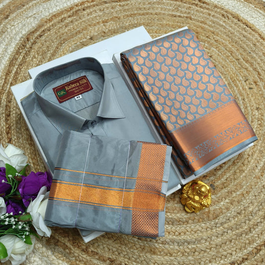 Designer Couple Set – Saree and Men’s Outfit - CoupleWeaves