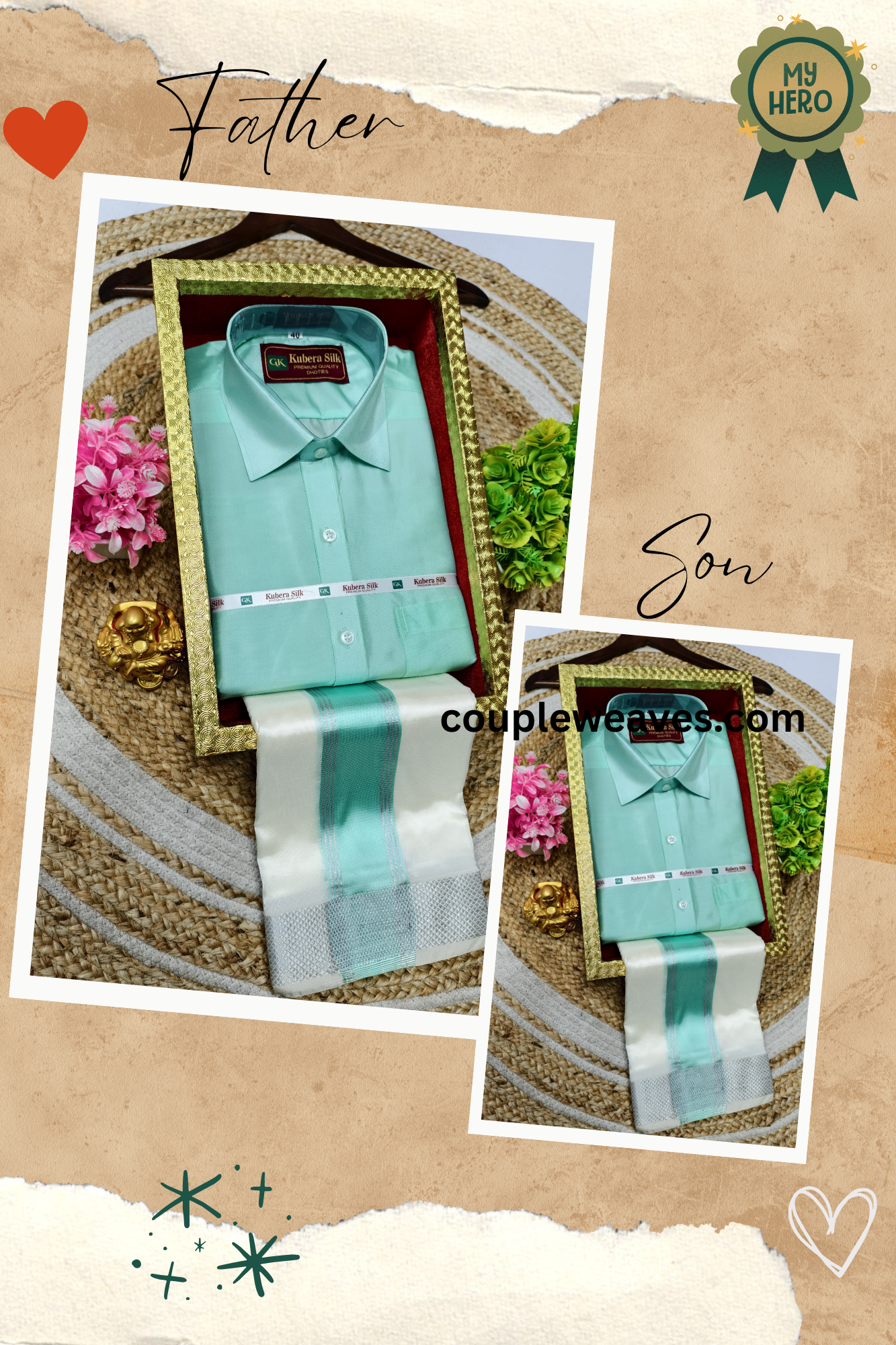 Father & Son Premium Dhoti Shirt Weaves Combo