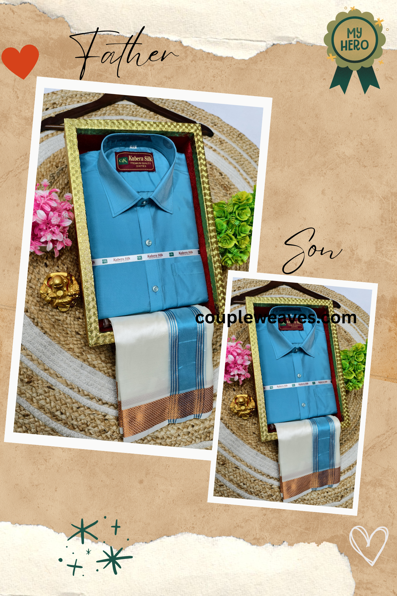 Festive Weaves – Father Son Dhoti Shirt Pair