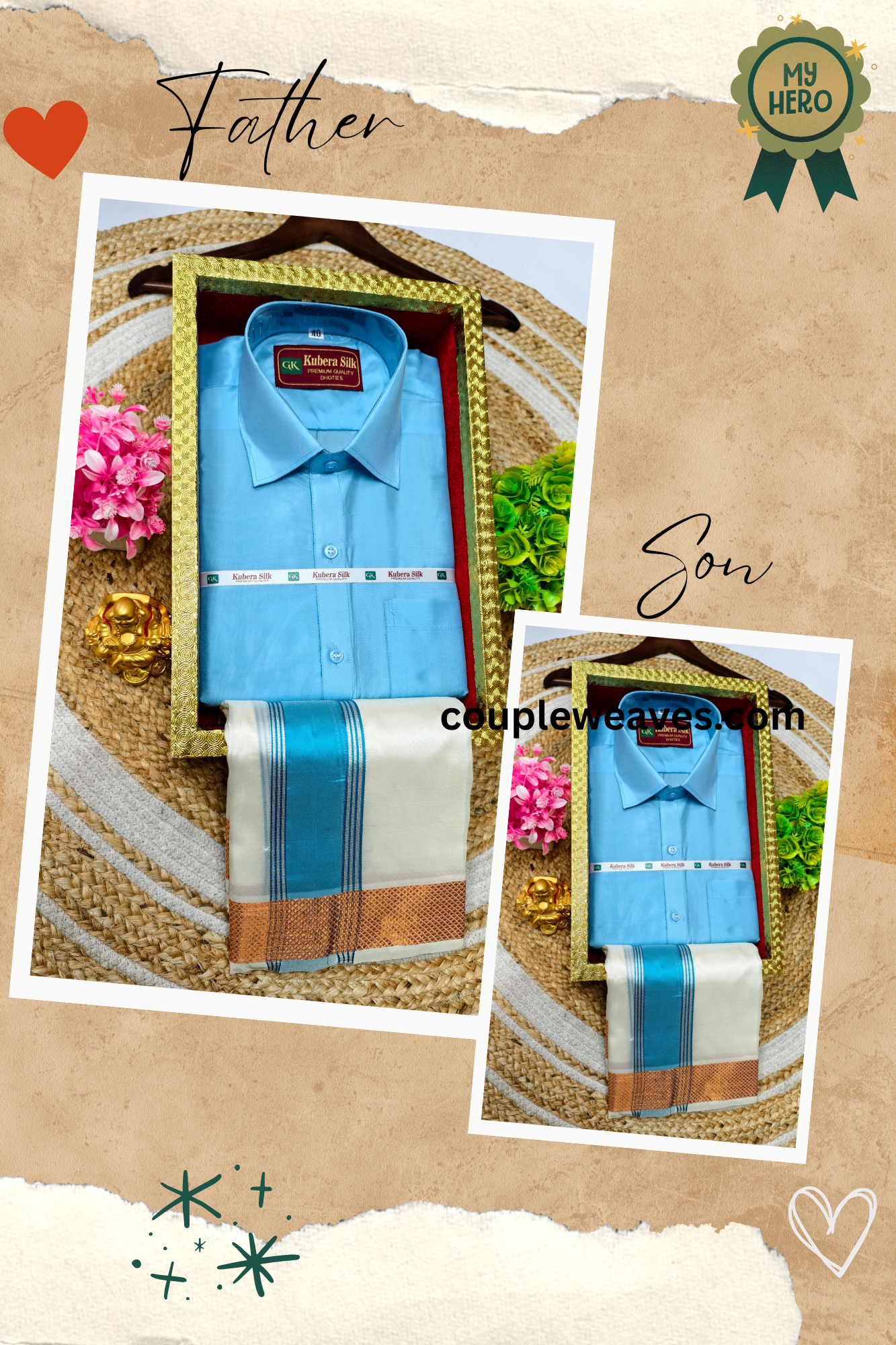 Weaving Generations – Father Son Dhoti Shirt Combo