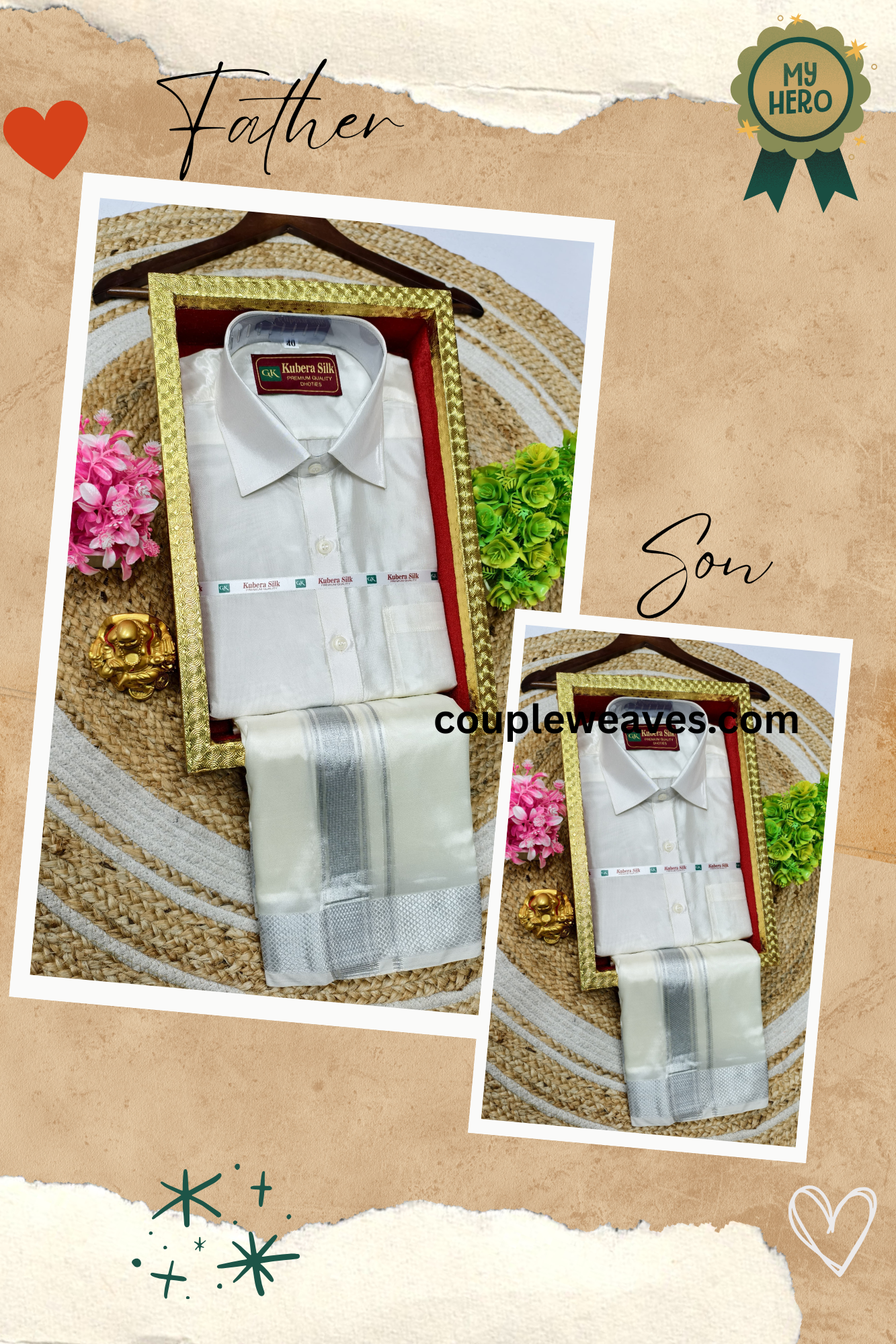 Father & Son Wedding Special Dhoti Shirt Weaves