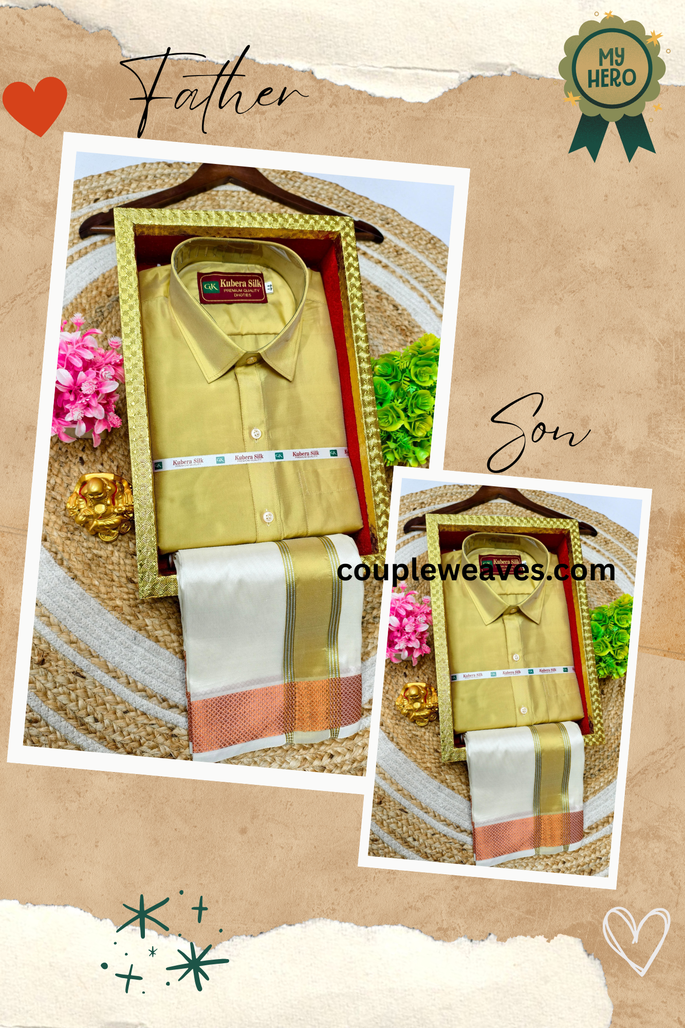 Weaving Traditions – Father Son Dhoti Shirt Matching Set