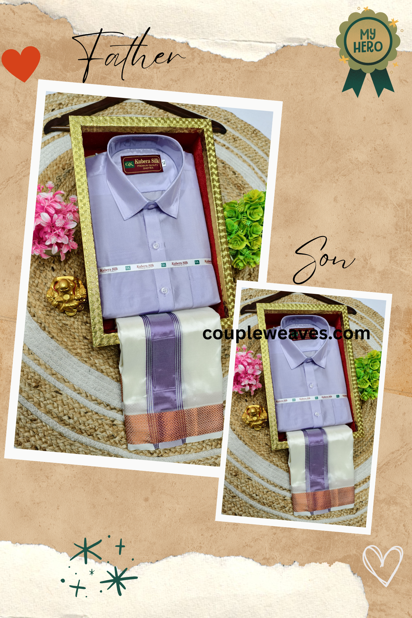 Timeless Weaves – Father & Son Dhoti Shirt Matching Combo