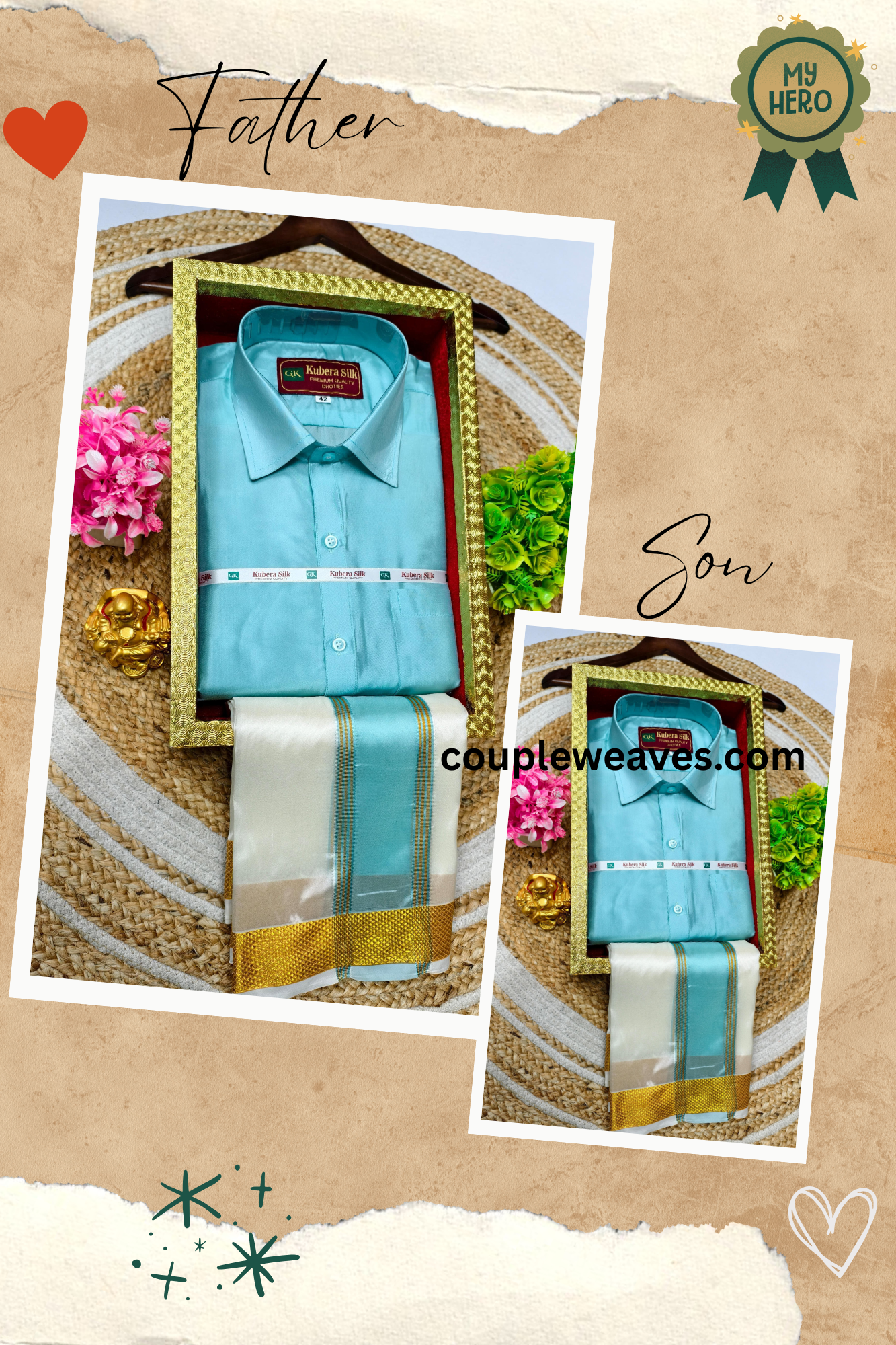 Father & Son Festive Dhoti Shirt Weaves