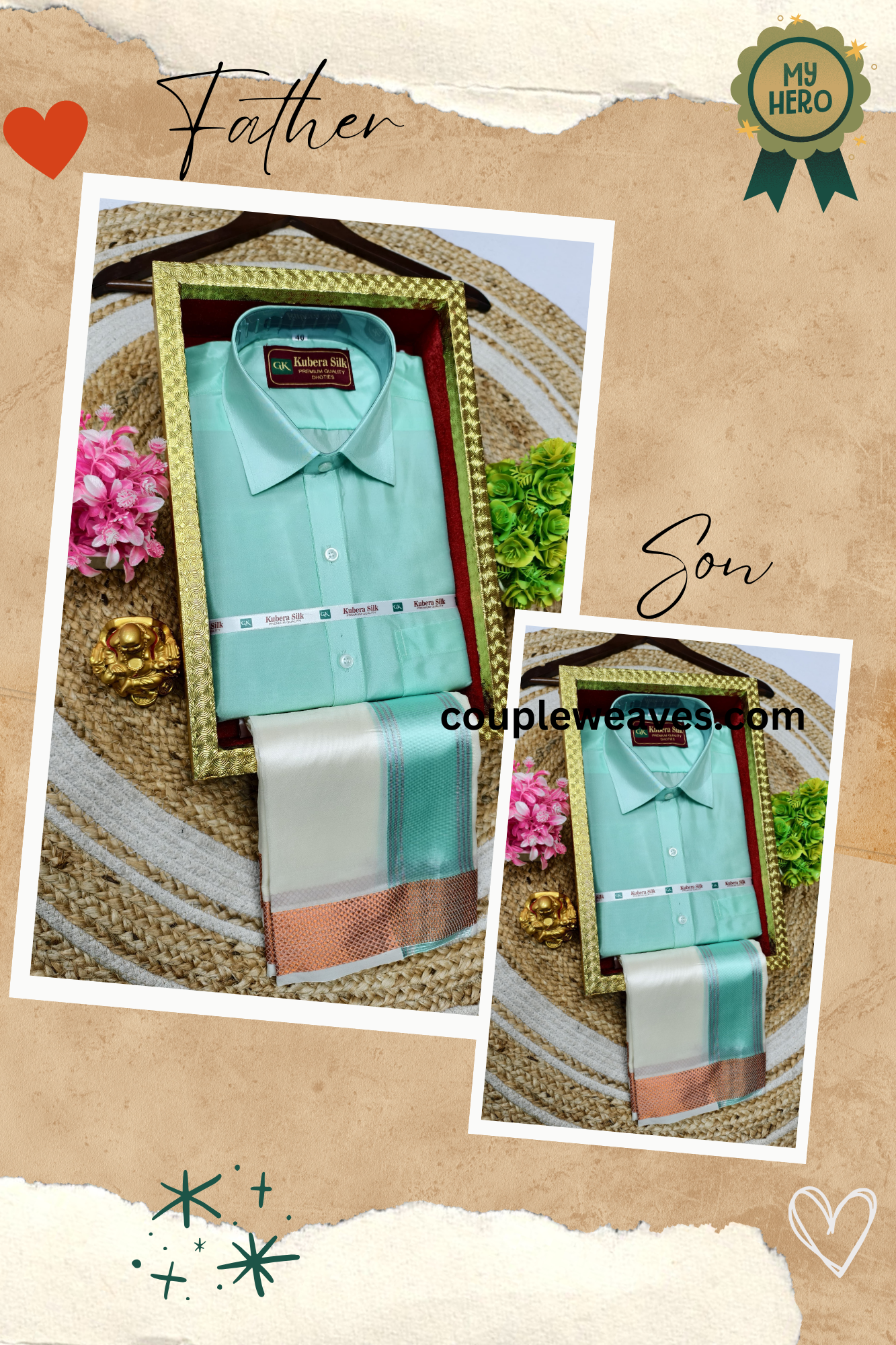 Father & Son Traditional Dhoti Shirt Weave Duo