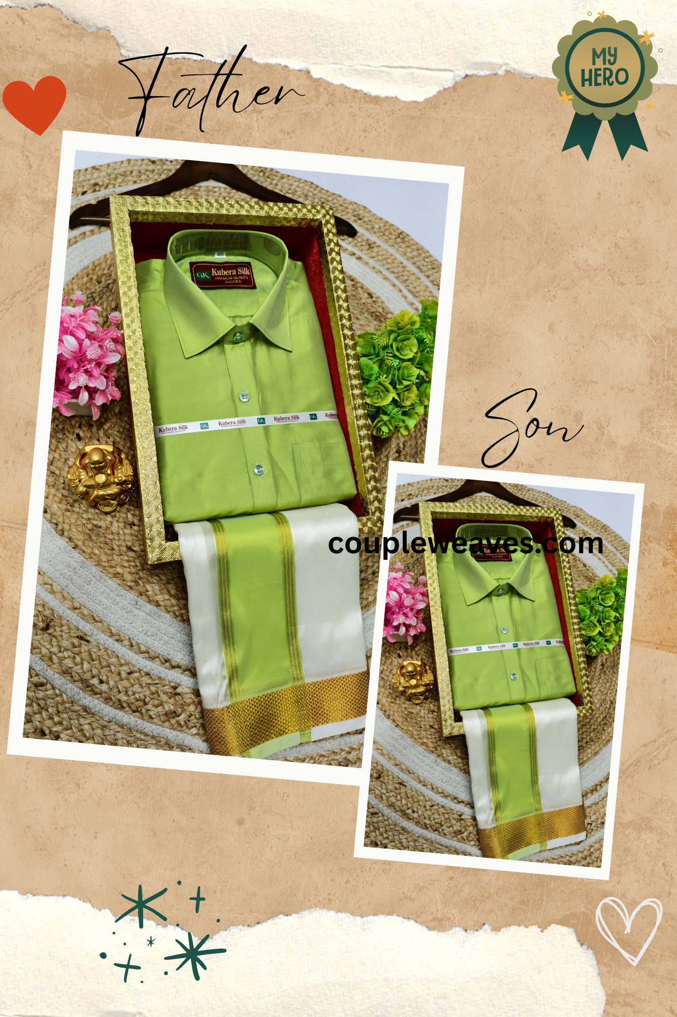 Father & Son Cultural Weaves Dhoti Shirt Duo