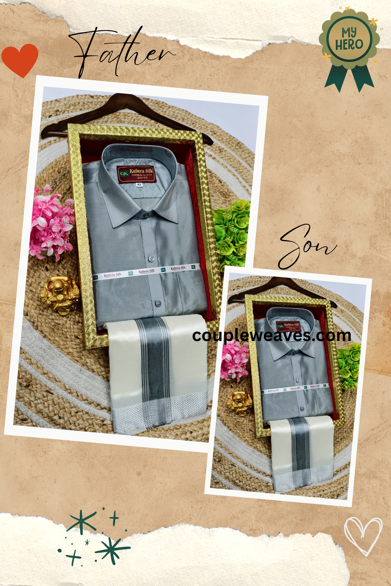 Father & Son Matching Dhoti Shirt Combo