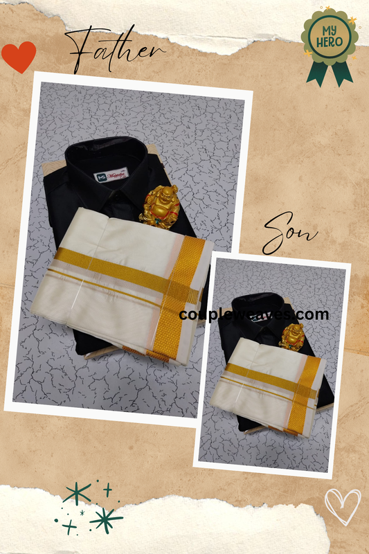 Father & Son Dhoti Shirt Combo