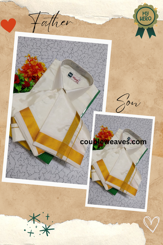 Father & Son Dhoti Shirt Combo