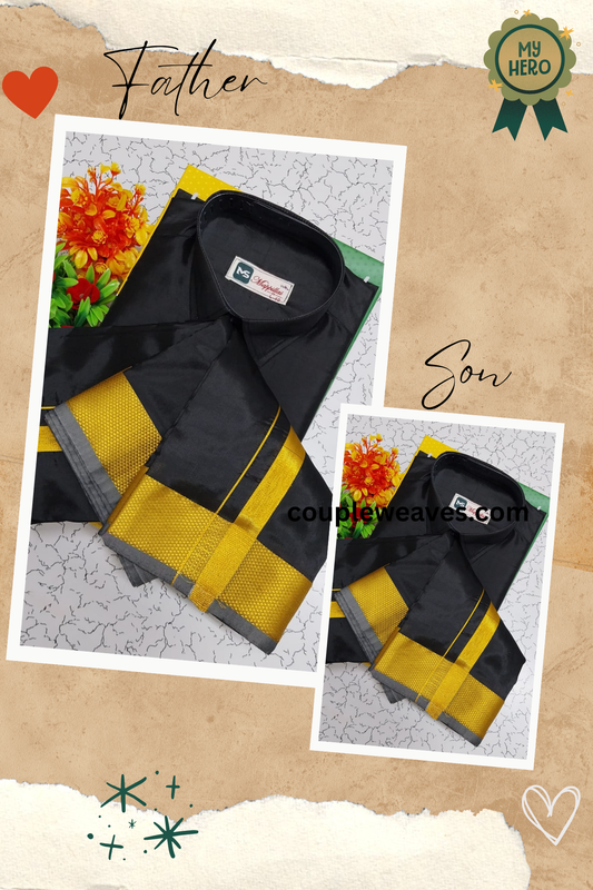 Father & Son Dhoti Shirt Combo