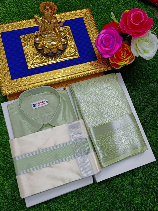 Elegant Graceful Union Semi Silk Couple Combo