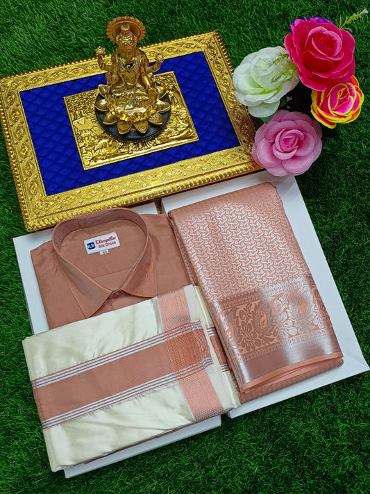 Wedding Special – Saree with Double Layer Dhoti & Shirt