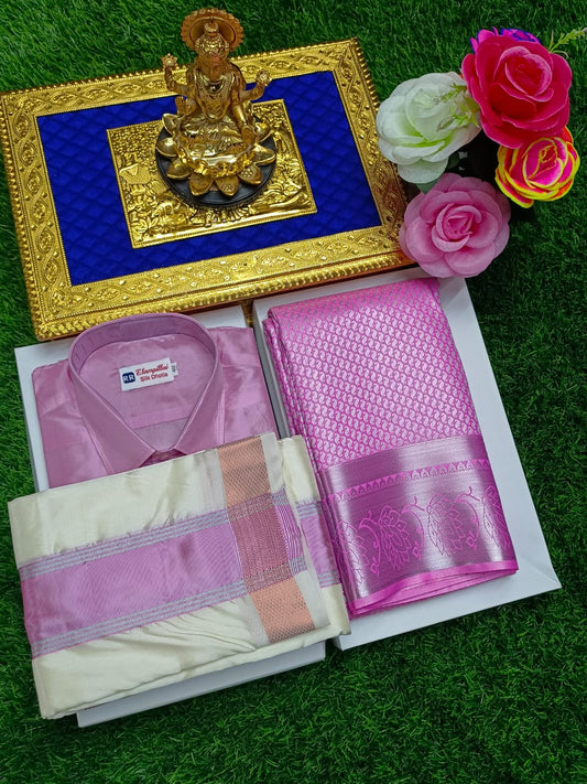 Semi Silk Saree with Semi Silk Dhoti Shirt – 8 Mulam