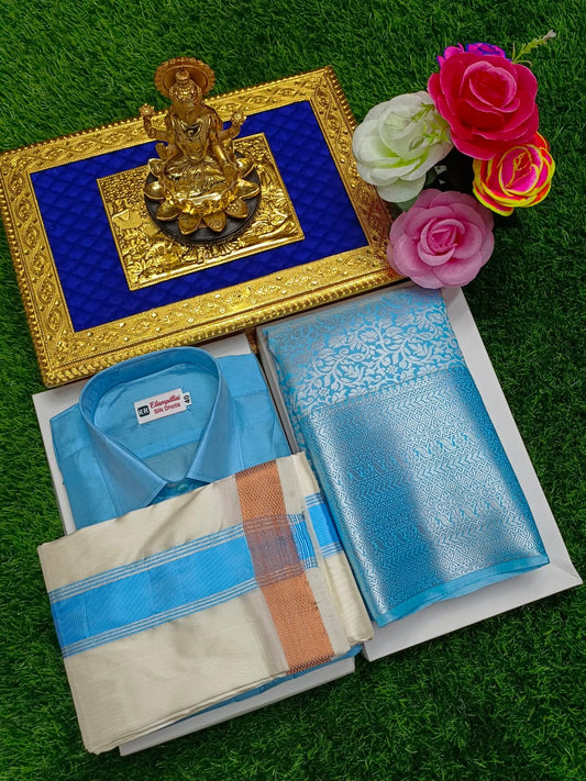 8 Mulam Semi Silk Dhoti with Bridal Saree & Shirt
