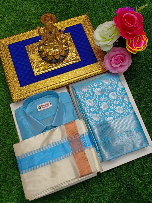 Bridal Saree & Semi Silk Shirt Dhoti Combo – 8 Mulam