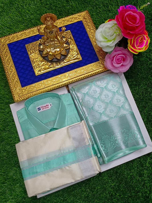 Lustrous Timeless Pair Semi Silk Couple Combo