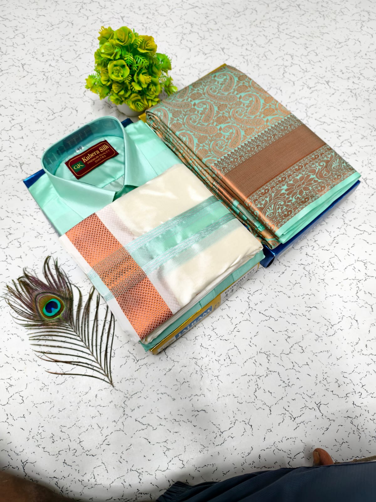 Bridal Saree & Semi Silk Shirt Dhoti Combo – 8 Mulam