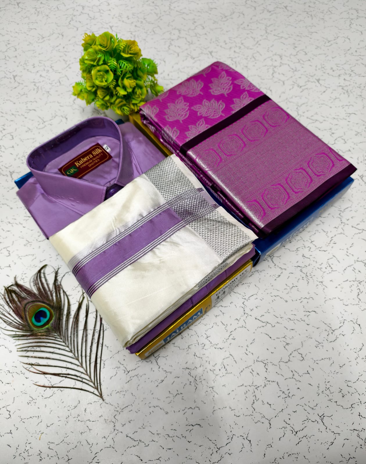 Bridal Saree & Semi Silk Vesti Sattai Combo