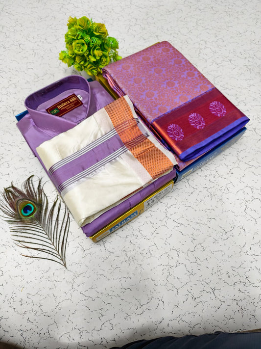 Wedding Special – Saree with Double Layer Dhoti & Shirt