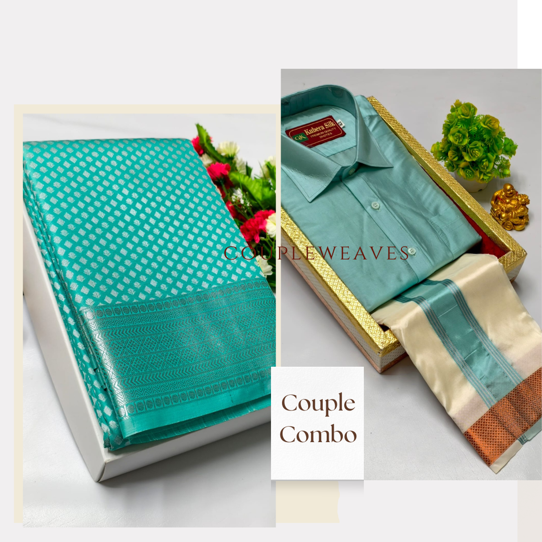 Elegant Graceful Union Semi Silk Couple Combo