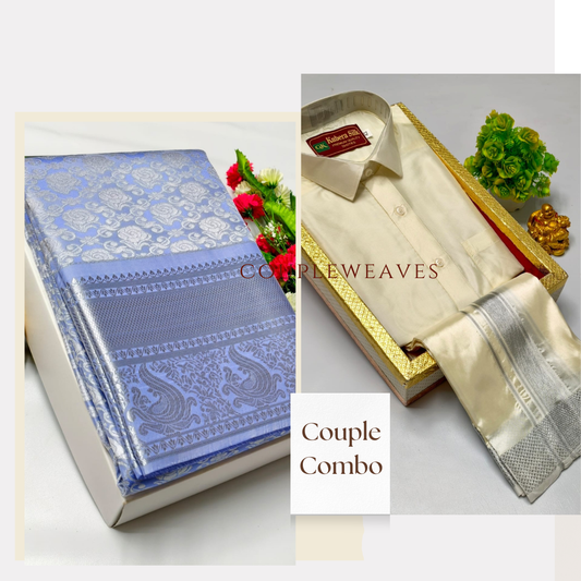Traditional Semi Silk Dhoti Shirt with Bridal Saree