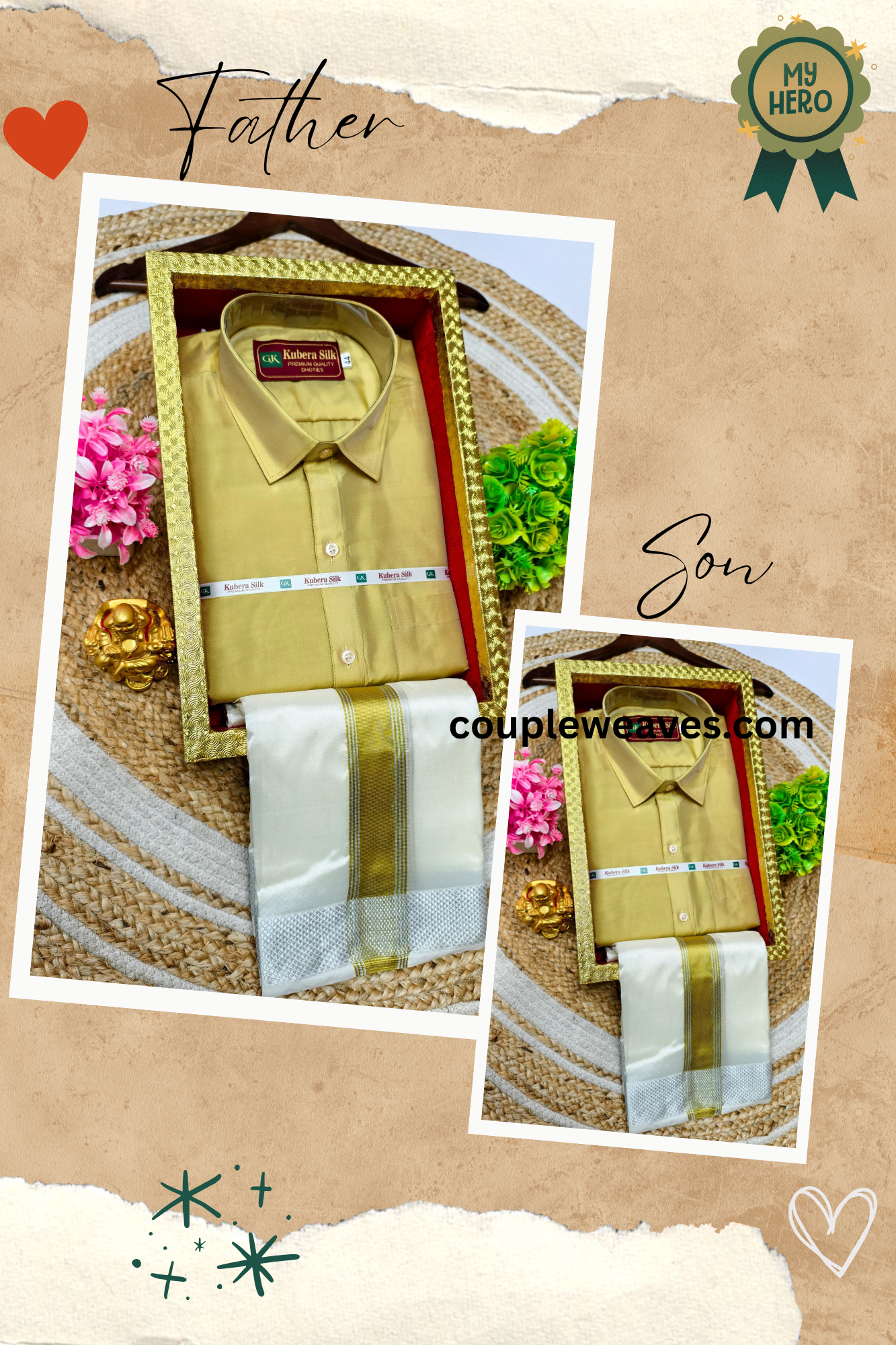 Weaving Bonds – Father Son Dhoti Shirt Combo