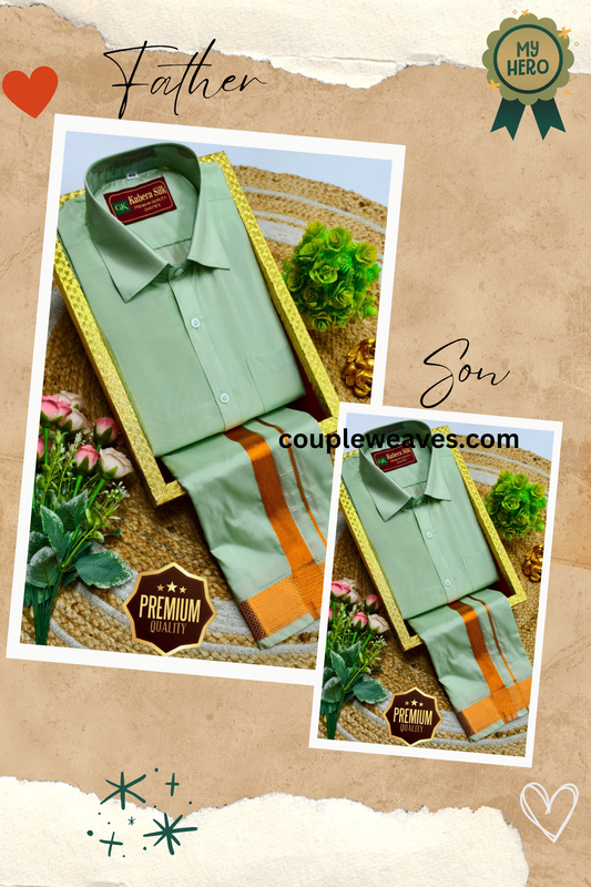 Graceful Father & Son Matching Dhoti Shirt Set