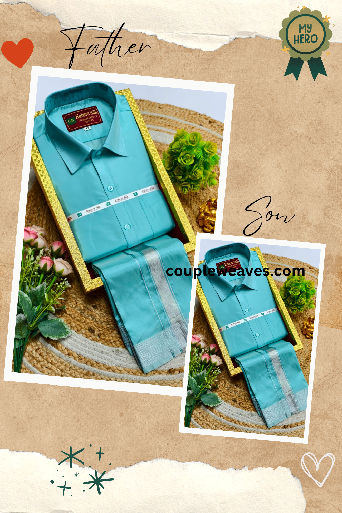 Ethnic Wear Father & Son Matching Dhoti Shirt Set