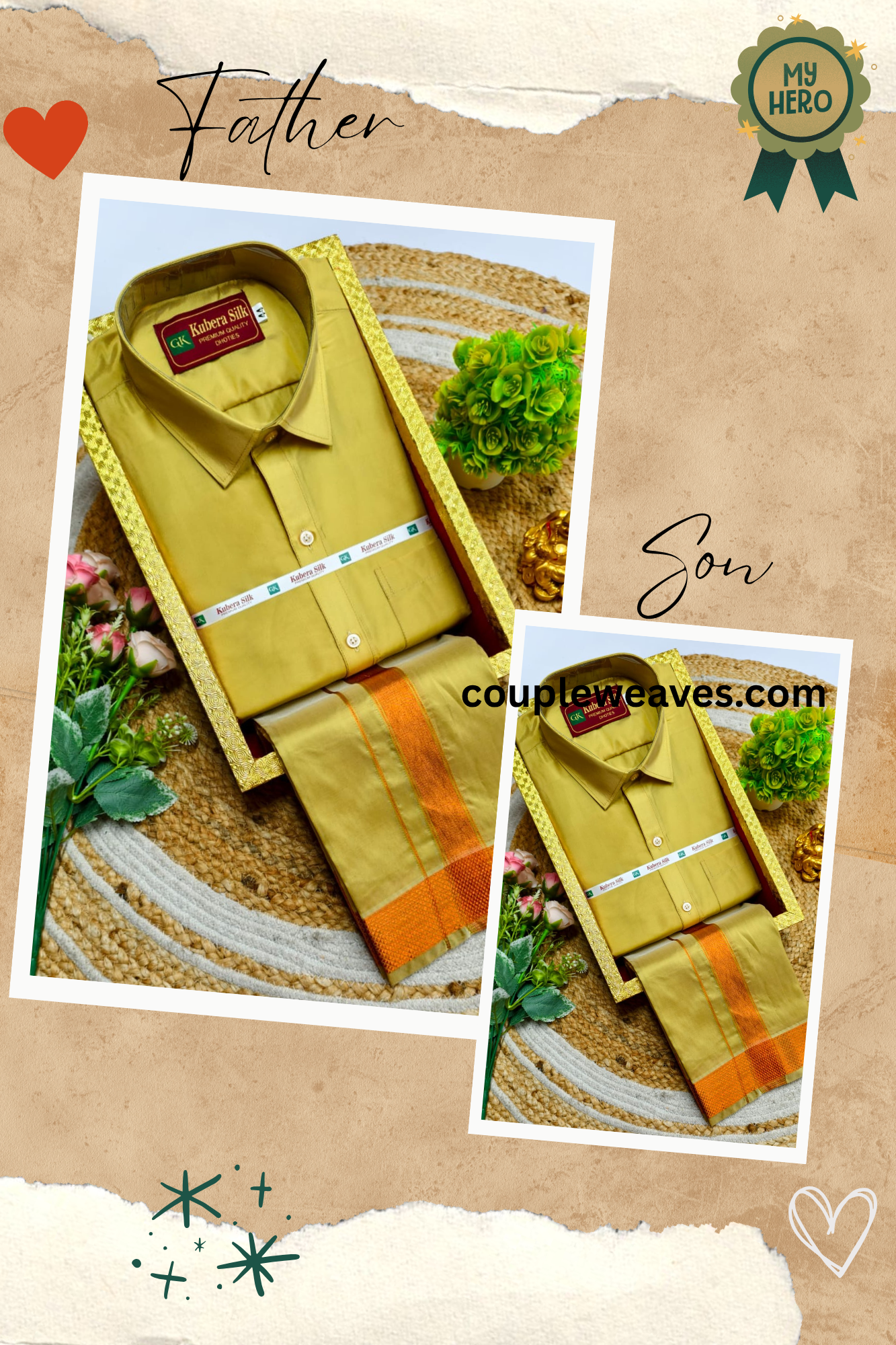 Heritage Wedding Father & Son Dhoti Shirt Combo