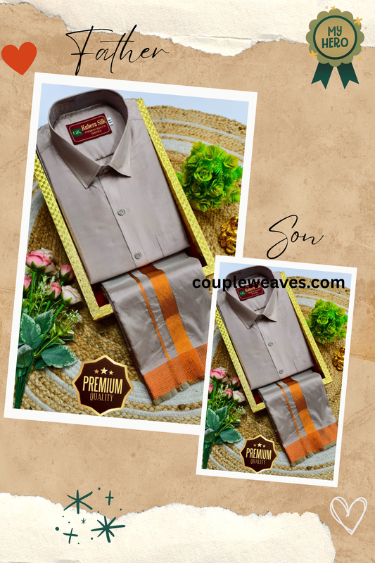 Cultural Heritage Father & Son Dhoti Shirt Combo