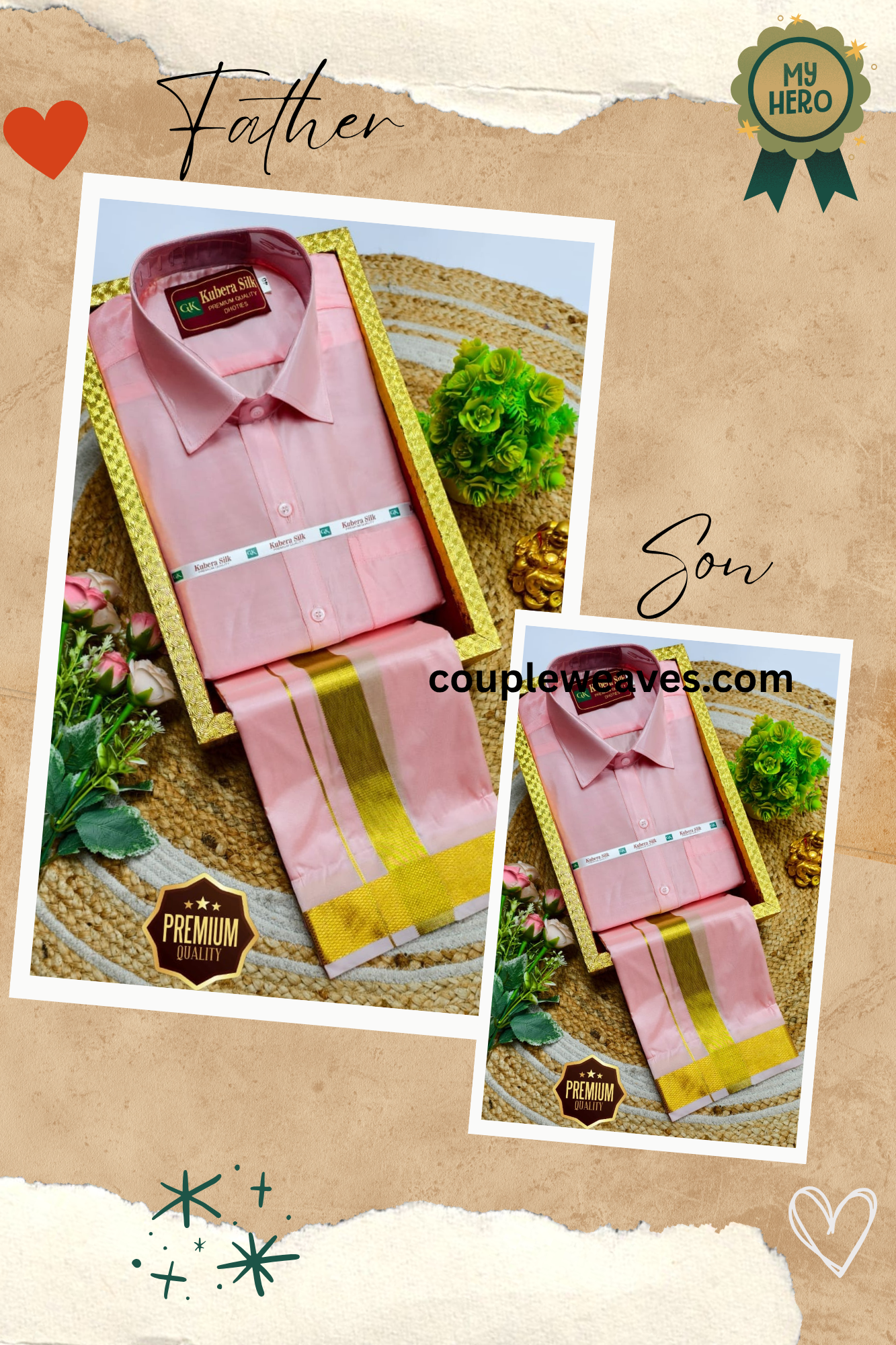 Pure Tradition Father & Son Matching Dhoti Shirt Combo