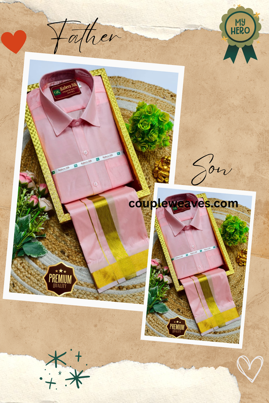 Pure Tradition Father & Son Matching Dhoti Shirt Combo